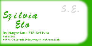 szilvia elo business card