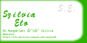 szilvia elo business card